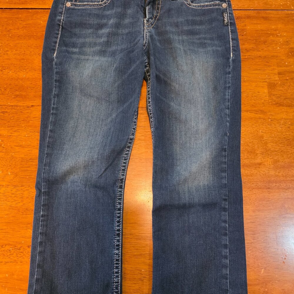 Silver Jeans Co. Suki Mid Capri Women's Dark Blue Stretch Denim Jeans 30x22